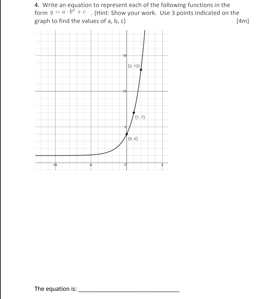Solved 4. Write an equation to represent each of the | Chegg.com