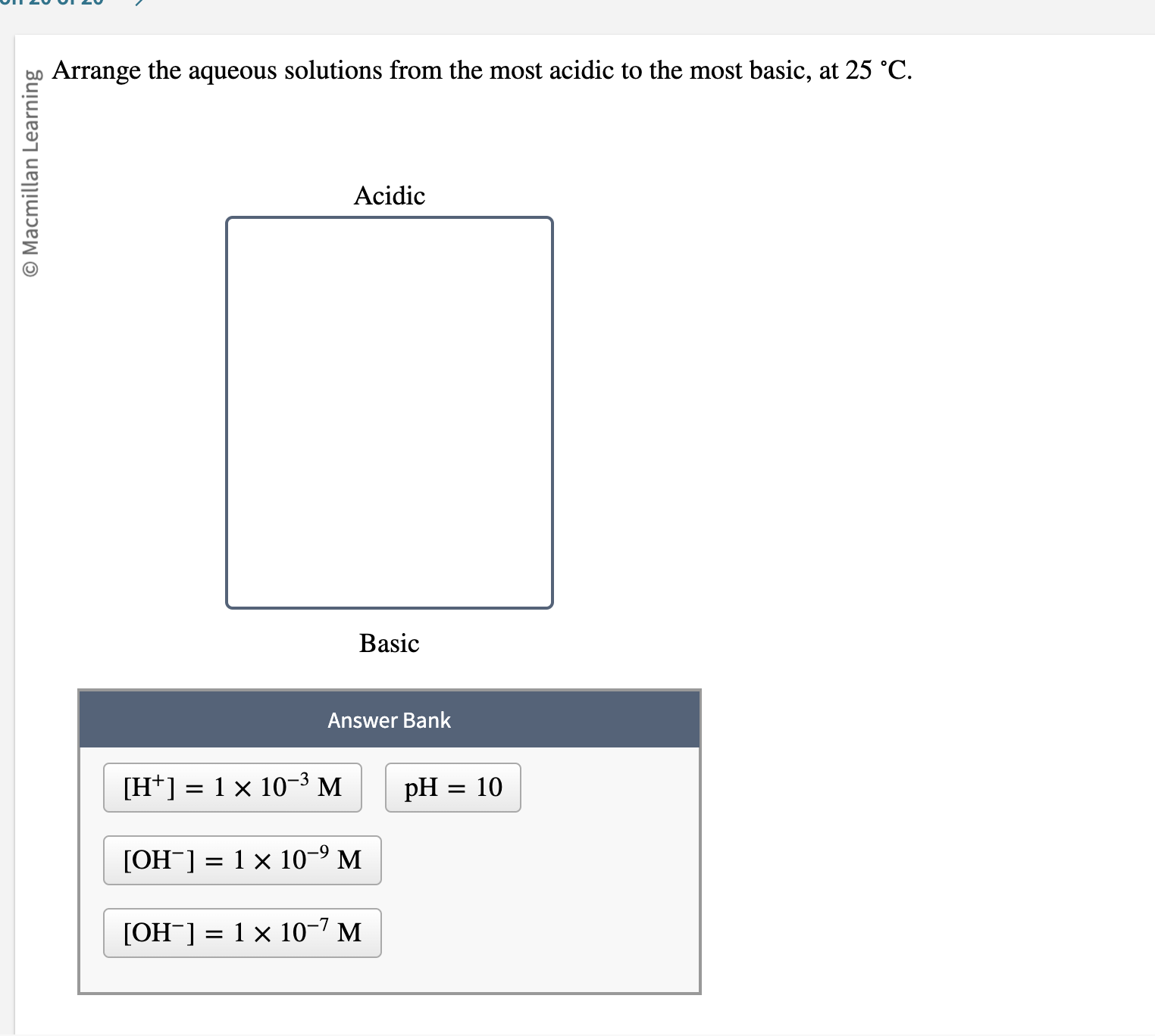 Solved Arrange the aqueous solutions from the most acidic to | Chegg.com