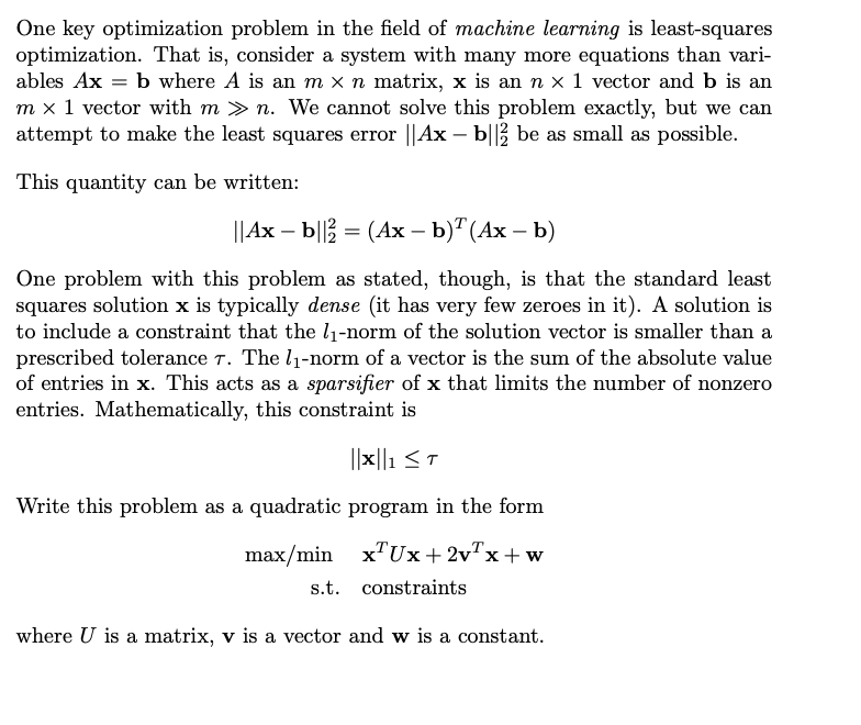 One key optimization problem in the field of machine | Chegg.com