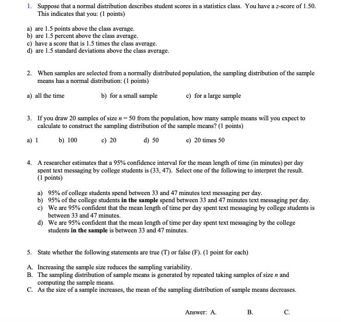 Solved 1. Suppose that a normal distribution describes | Chegg.com