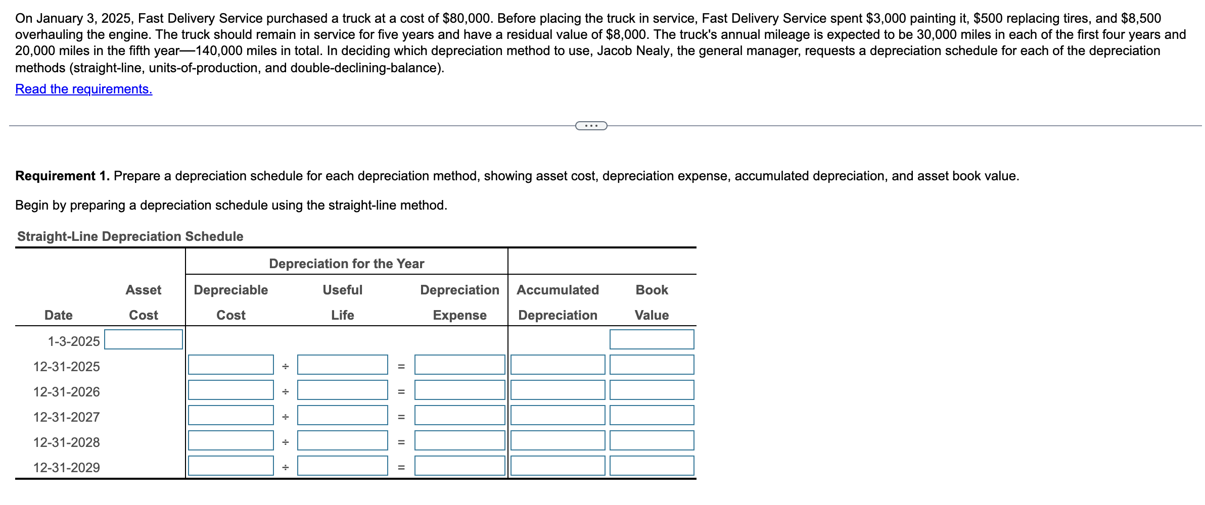 Solved On January 3, 2025, Fast Delivery Service purchased a