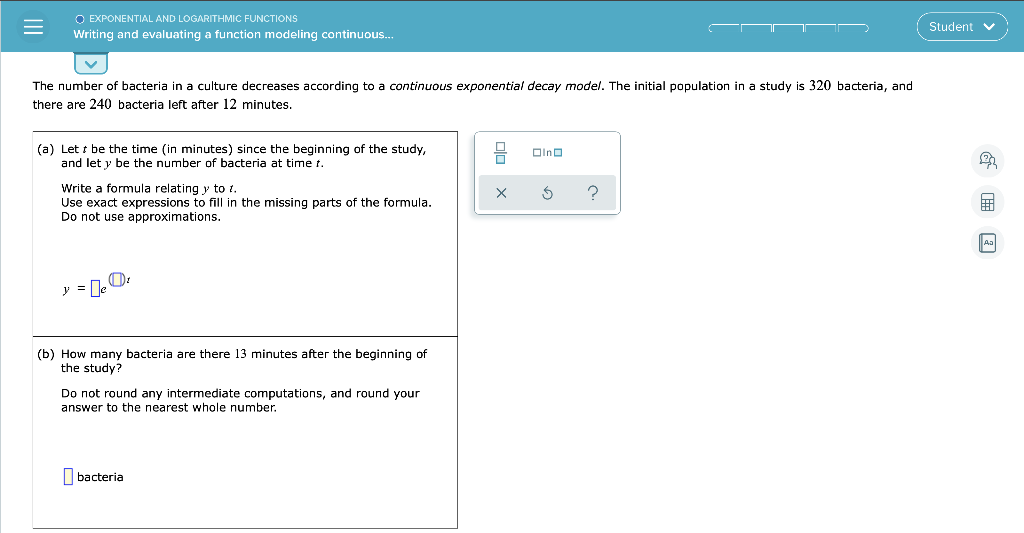 Solved O EXPONENTIAL AND LOGARITHMIC FUNCTIONS Writing and | Chegg.com