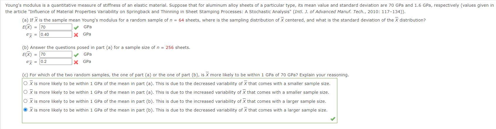 Solved Young's Modulus Is A Quantitative Measure Of | Chegg.com