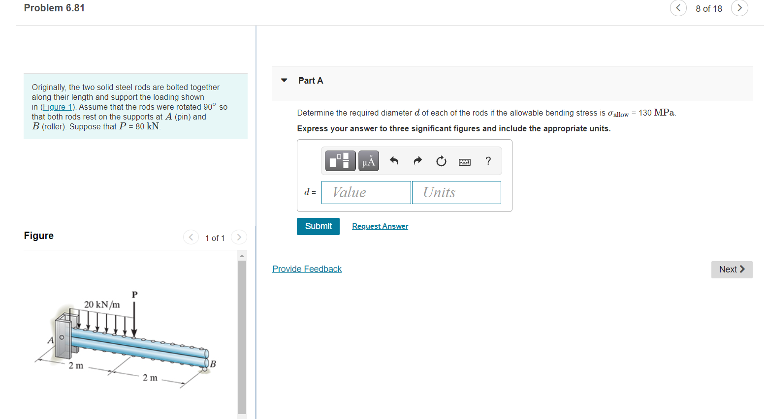 Solved Problem 6.81 8 of 18 Part A Originally, the two solid | Chegg.com