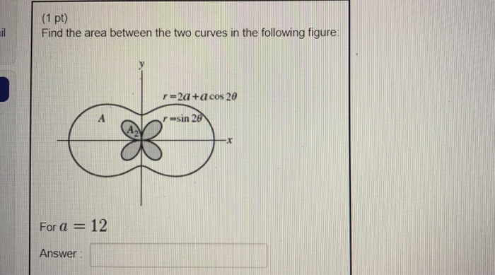 Solved Find the area between the two curves in the following | Chegg.com