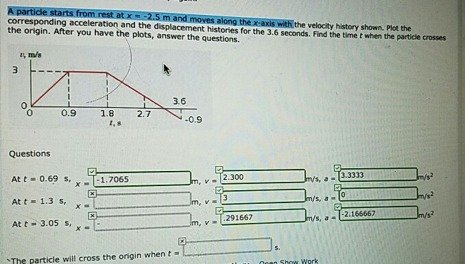 Solved A particle starts from rest at x = -2.5 m and moves | Chegg.com
