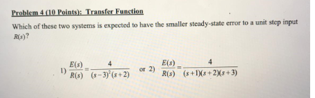 Solved Problem 4 (10 Points): Transfer Function Which of | Chegg.com