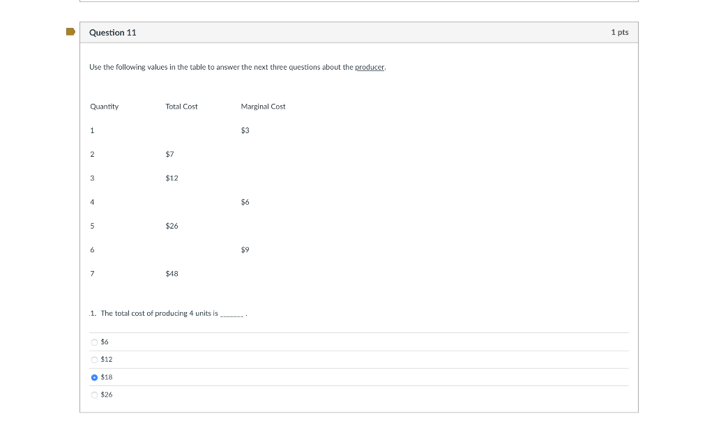 Solved Question 11 1 pts Use the following values in the | Chegg.com