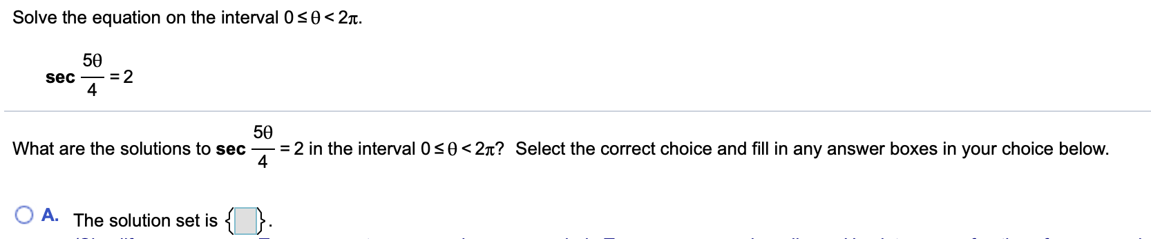 Solved Solve the equation on the interval 0 5 0