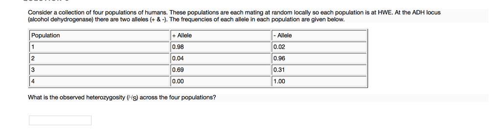 Solved Consider a collection of four populations of humans. | Chegg.com