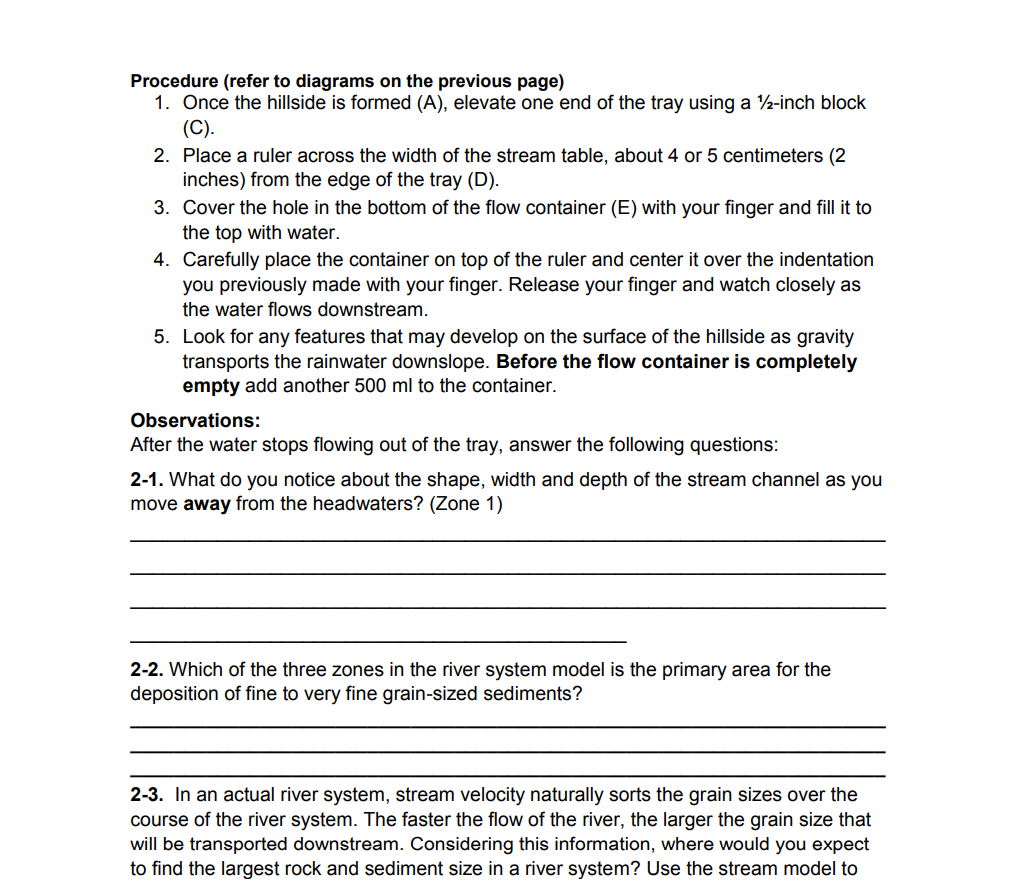 Scale model of a river system: Setup: If you are the | Chegg.com