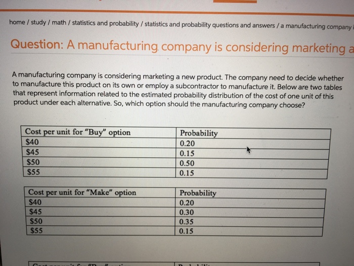 Solved Home / Study / Math / Statistics And Probability / | Chegg.com