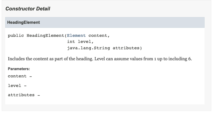 Solved model Class Heading Element java.lang.Object model. | Chegg.com