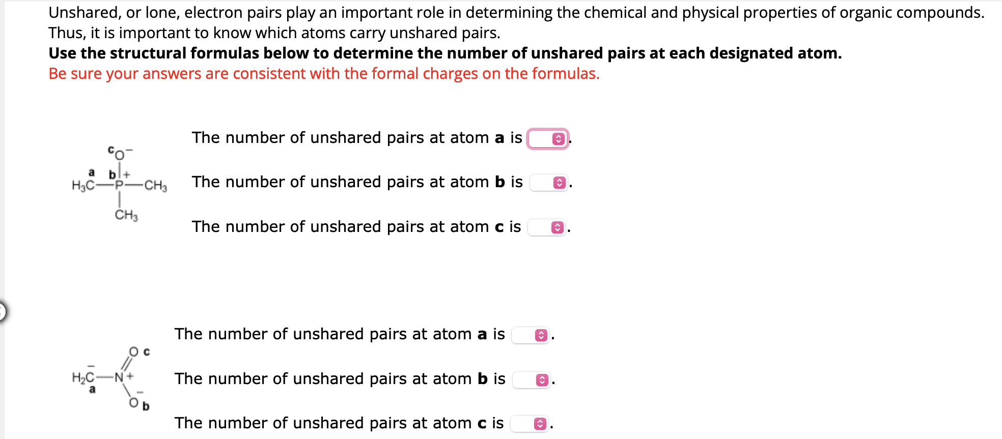 Solved Unshared, or lone, electron pairs play an important