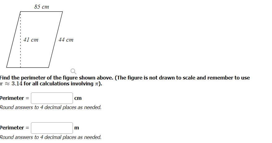 Solved Find the perimeter of the figure shown above. (The | Chegg.com