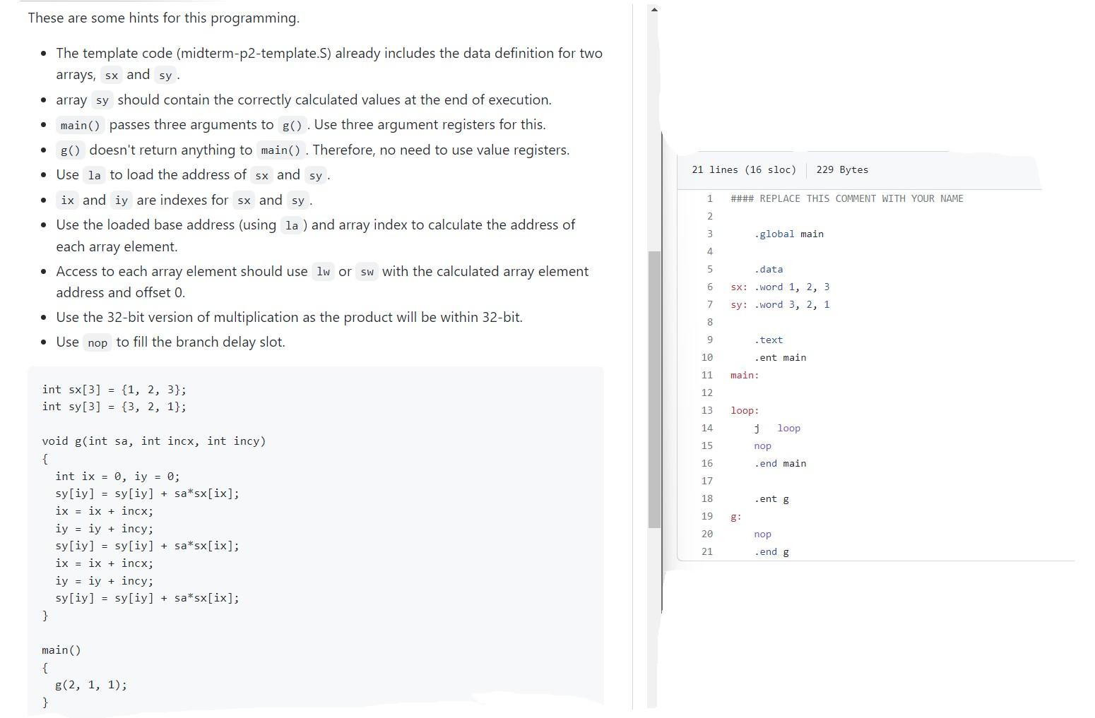 Solved Convert the following C code into MIPS assembly code. | Chegg.com