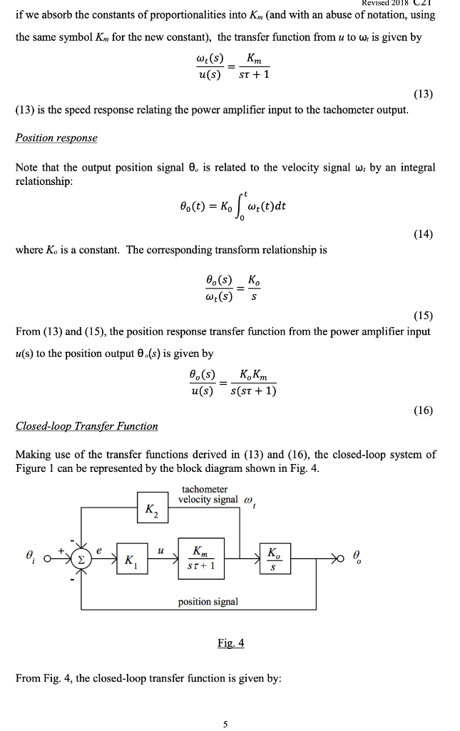 Solved Introduction Fig. 1 shows a servo position control | Chegg.com
