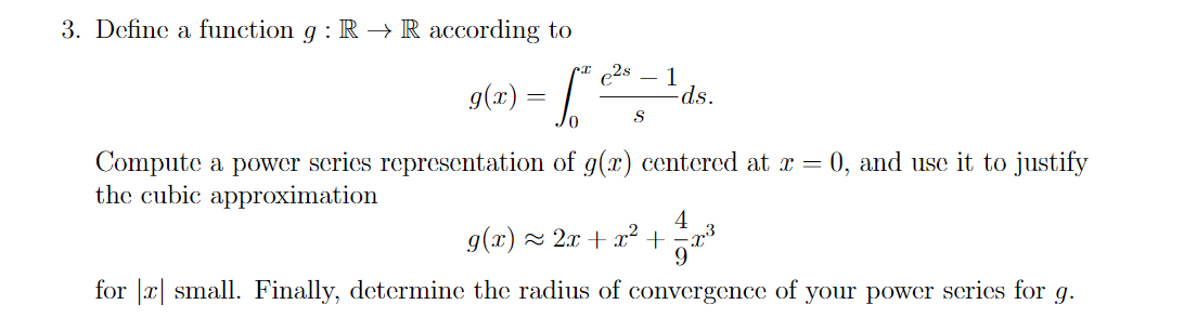 Solved 3. Define A Function G: R + R According To E2s 1 G(x) 