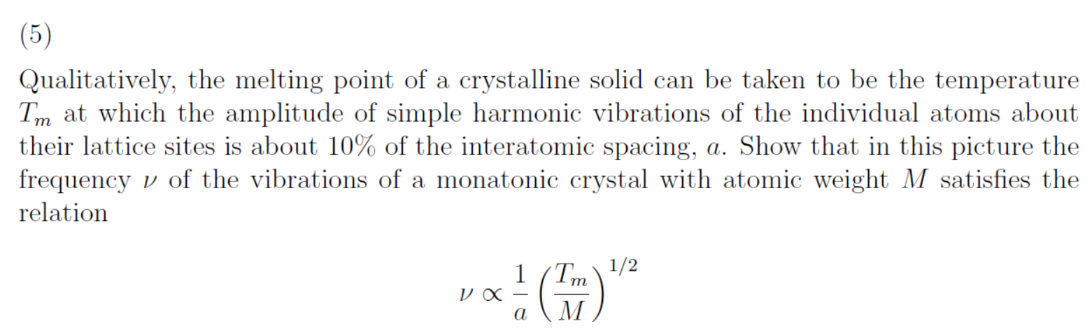 Solved (5) Qualitatively, the melting point of a crystalline | Chegg.com