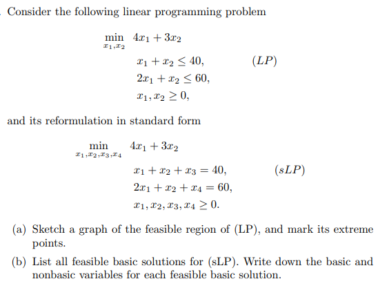 Solved Consider the following linear programming problem | Chegg.com