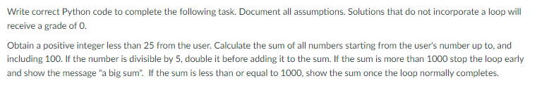 Solved Write correct Python code to complete the following | Chegg.com
