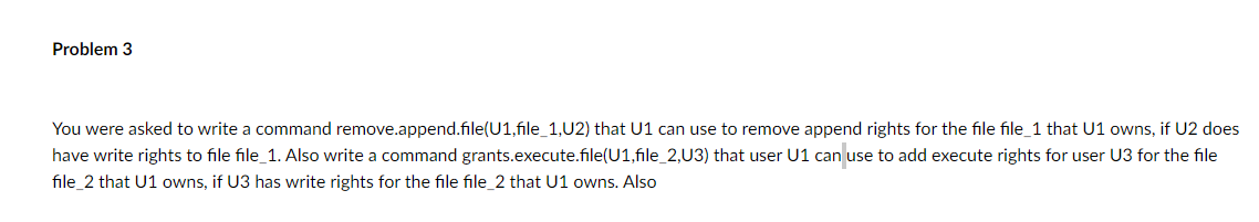 Problem 3 You were asked to write a command | Chegg.com