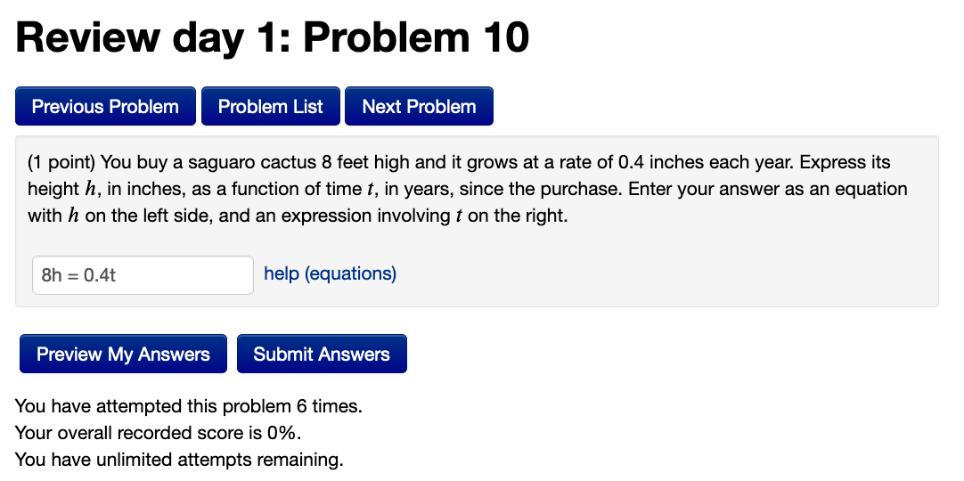 Solved Review day 1: Problem 10 Previous Problem Problem | Chegg.com