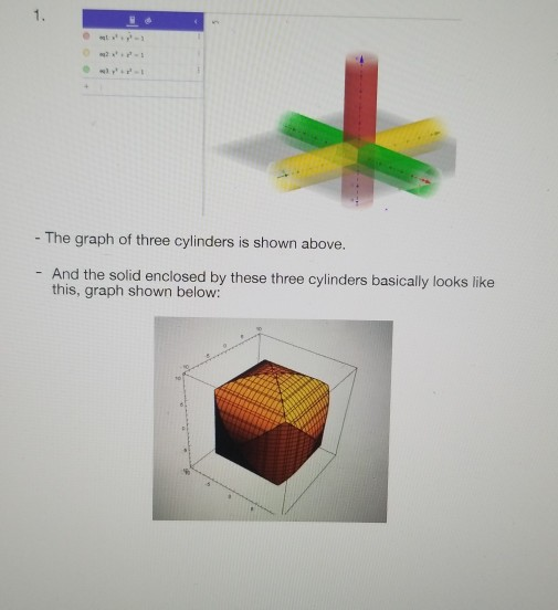 Create Cylinder Using Math Graph Solved - The graph of three cylinders is shown above. - And | Chegg.com
