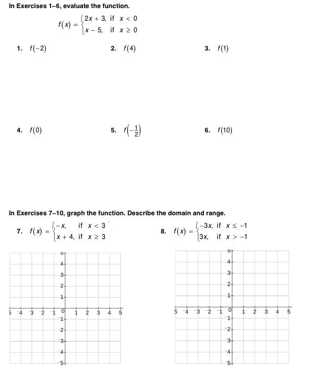 Solved In Exercises 1-6, evaluate the function. | Chegg.com