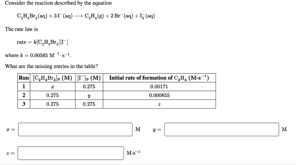 Solved Consider The Reaction Described By The | Chegg.com