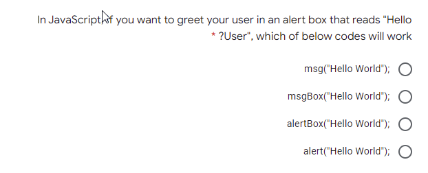 Solved In JavaScripthof you want to greet your user in an | Chegg.com