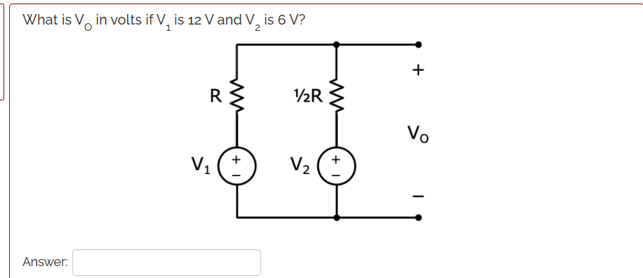 Solved Determine The Value Of V In Volts If V 6 V V2 Chegg Com