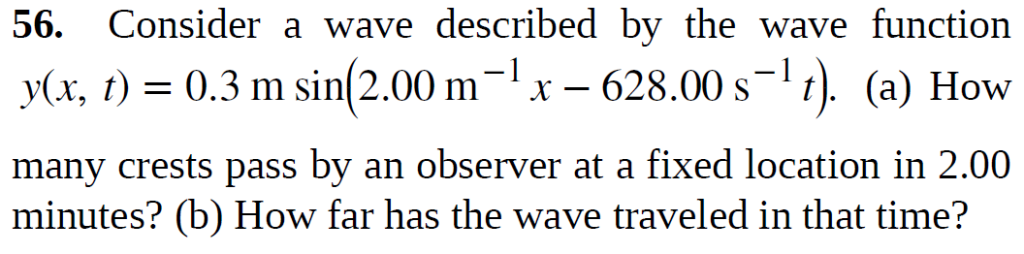 Solved 56. Consider a wave described by the wave function | Chegg.com