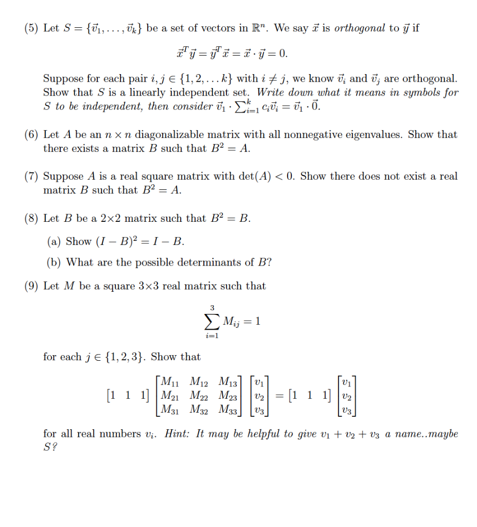 Solved 5 Let S U1 Uk Be A Set Of Vectors In R Chegg Com