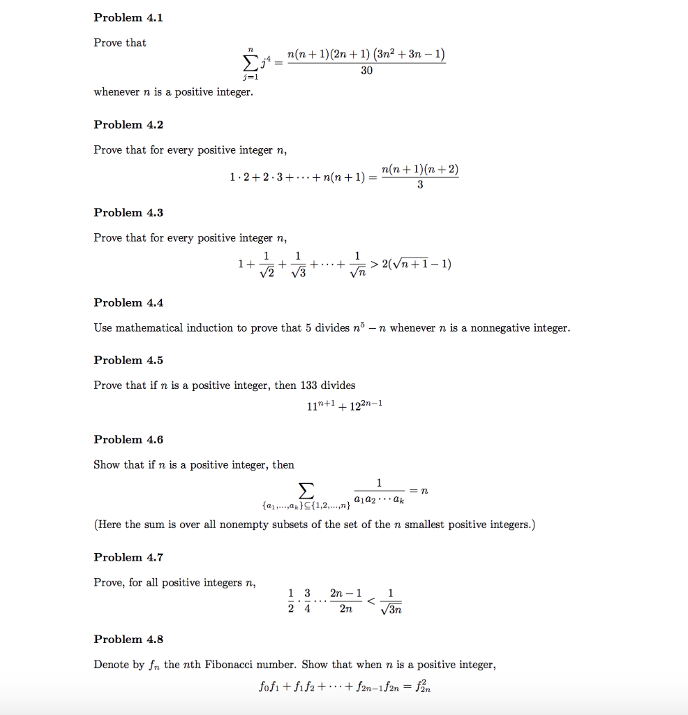 Solved Problem 4 1 Prove That N N 1 2n 1 3n2 3n 1 Chegg Com