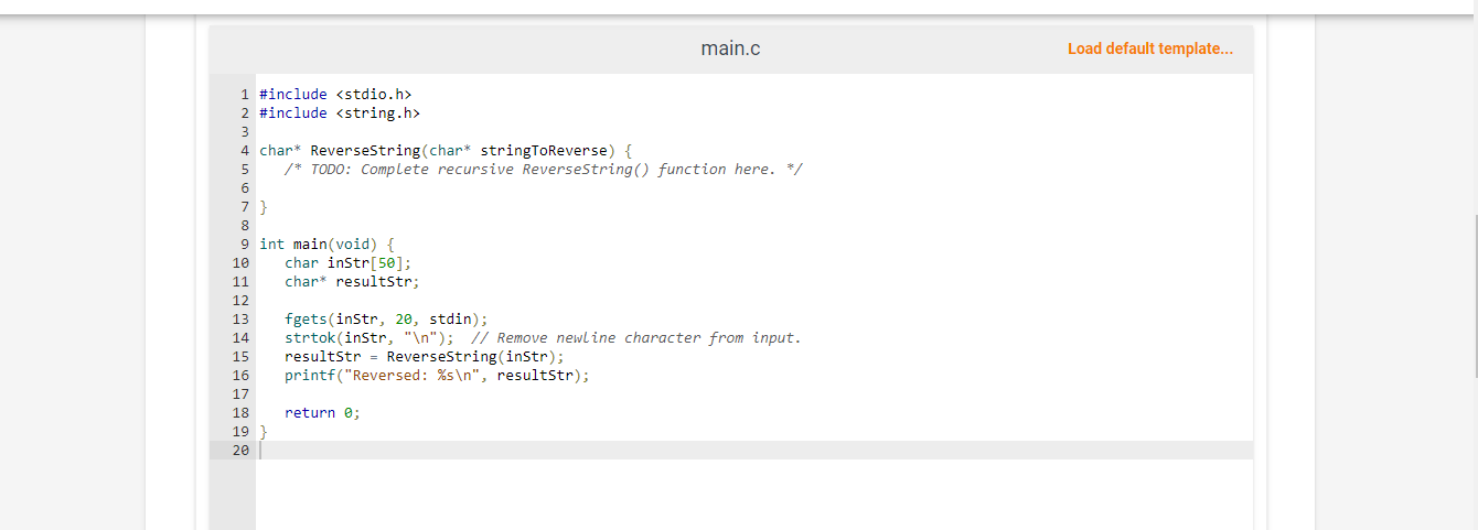 Solved 13.12 LAB: Reverse a string Complete the recursive | Chegg.com