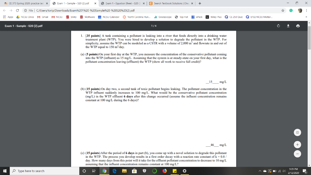 I have been able to solve part a and b, but I am | Chegg.com
