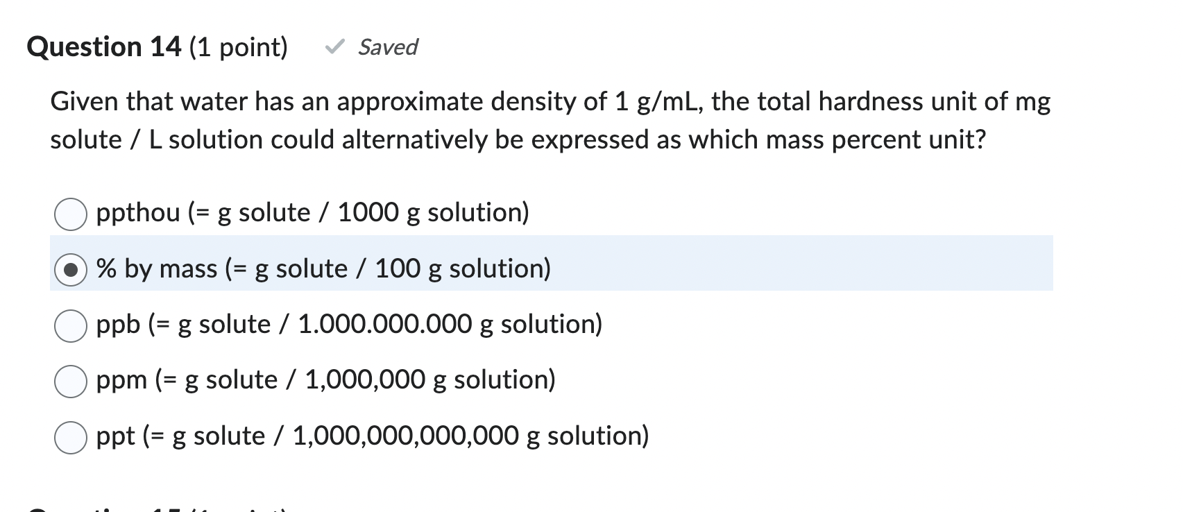 Solved Given That Water Has An Approximate Density Of 1 | Chegg.com