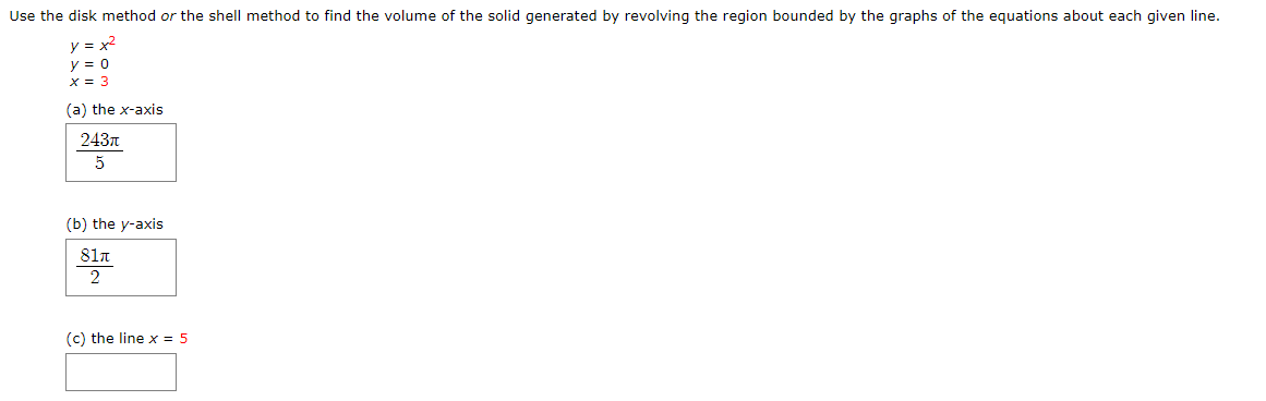 Solved Use the disk method or the shell method to find the | Chegg.com