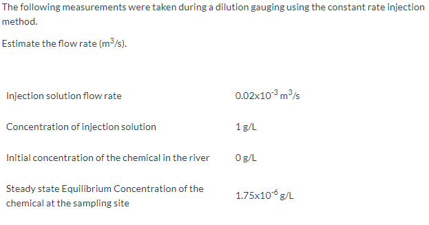 Solved The following measurements were taken during a | Chegg.com