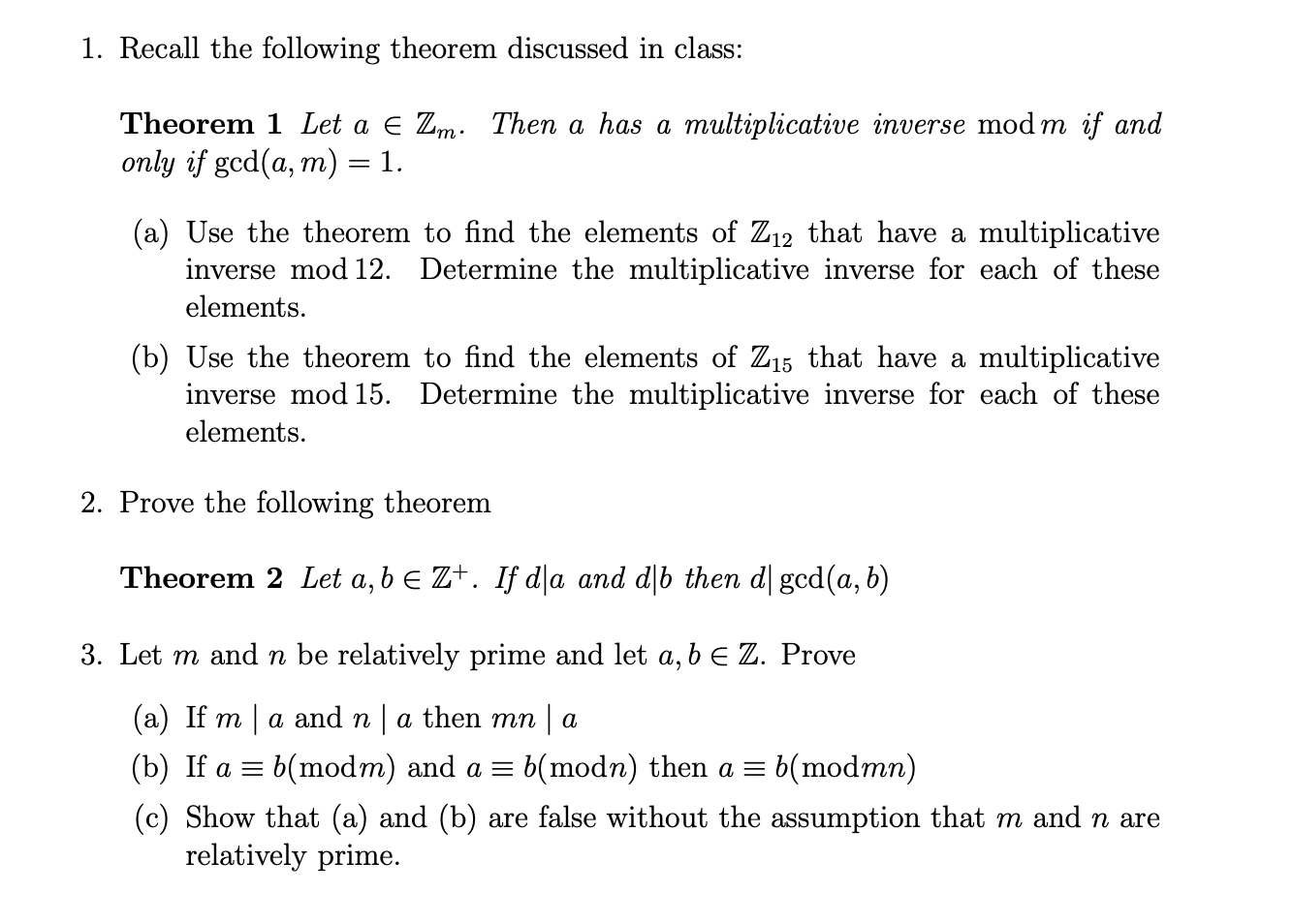 Solved Recall the following theorem discussed in | Chegg.com