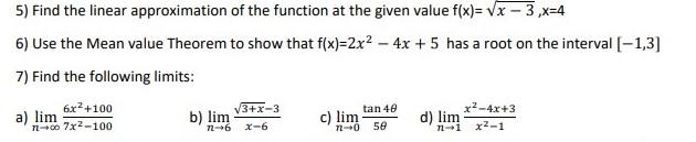 Solved 5) Find the linear approximation of the function at | Chegg.com