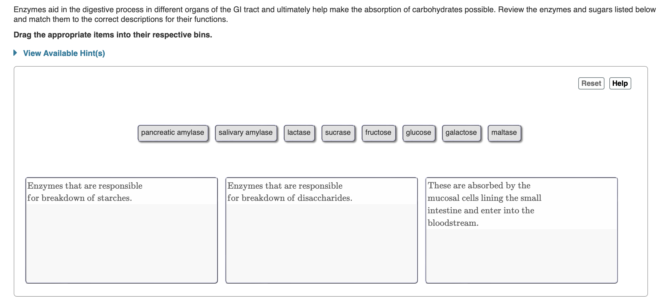 Solved Enzymes aid in the digestive process in different | Chegg.com