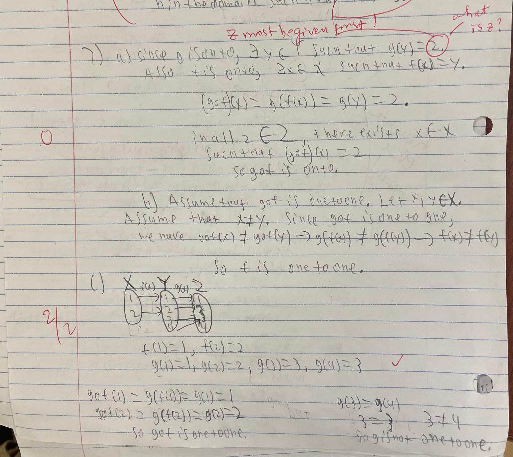 Solved 7 Let Xyz Be Sets And Let Fx→y And Gy→z Prove 8723