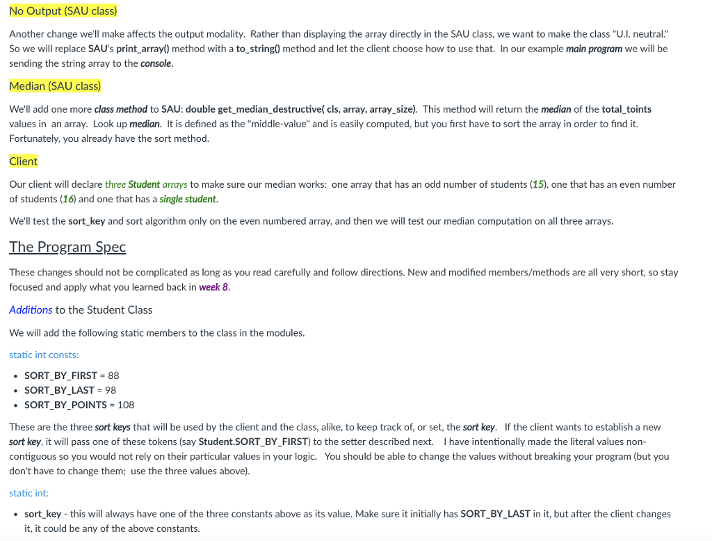 Assignment 9 - Changing Sort Keys Make sure you have | Chegg.com