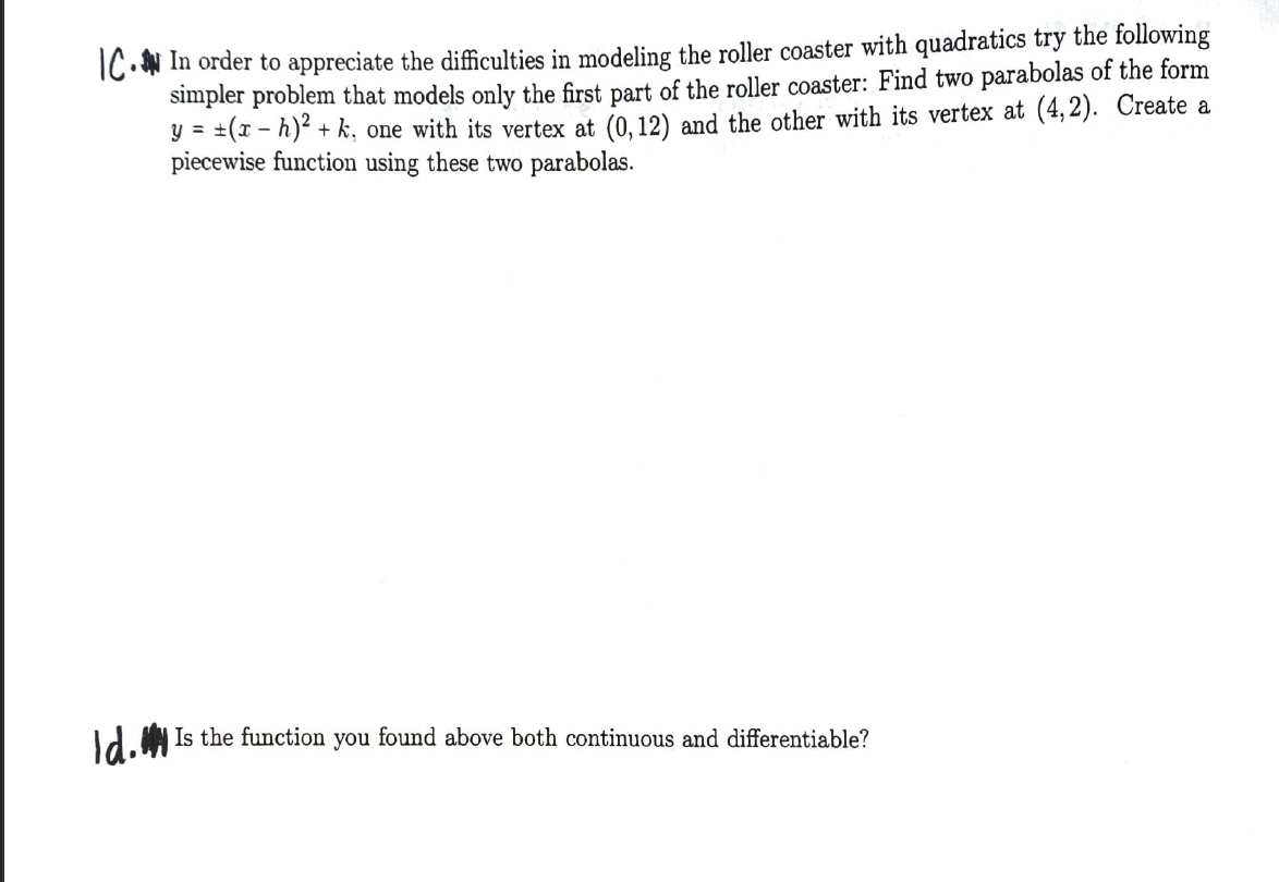 Solved NIQuelle Designing a Roller Coaster Project 17