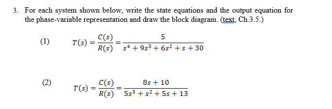 Solved 3. For each system shown below, write the state | Chegg.com