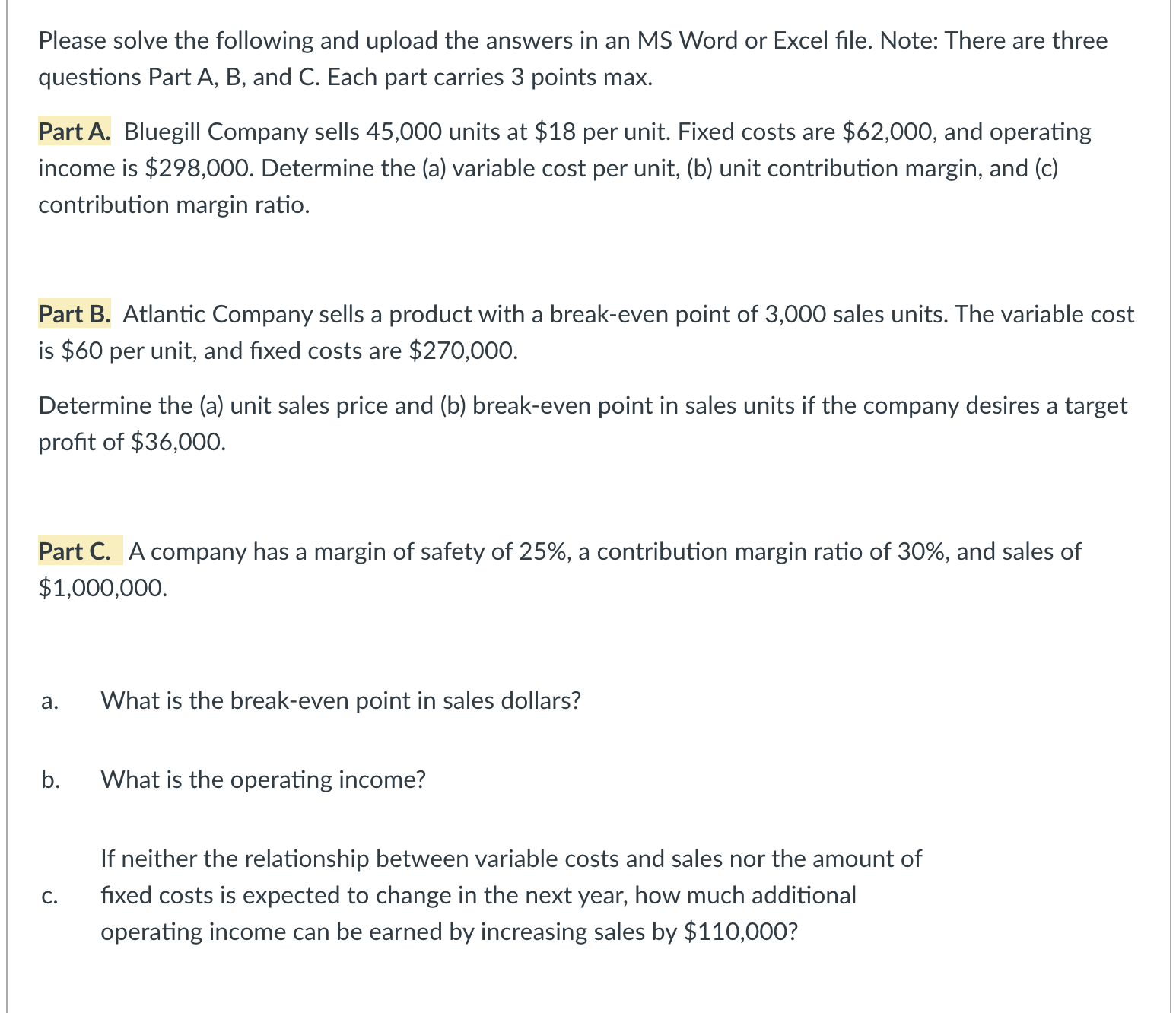 Solved Please solve the following and upload the answers in | Chegg.com