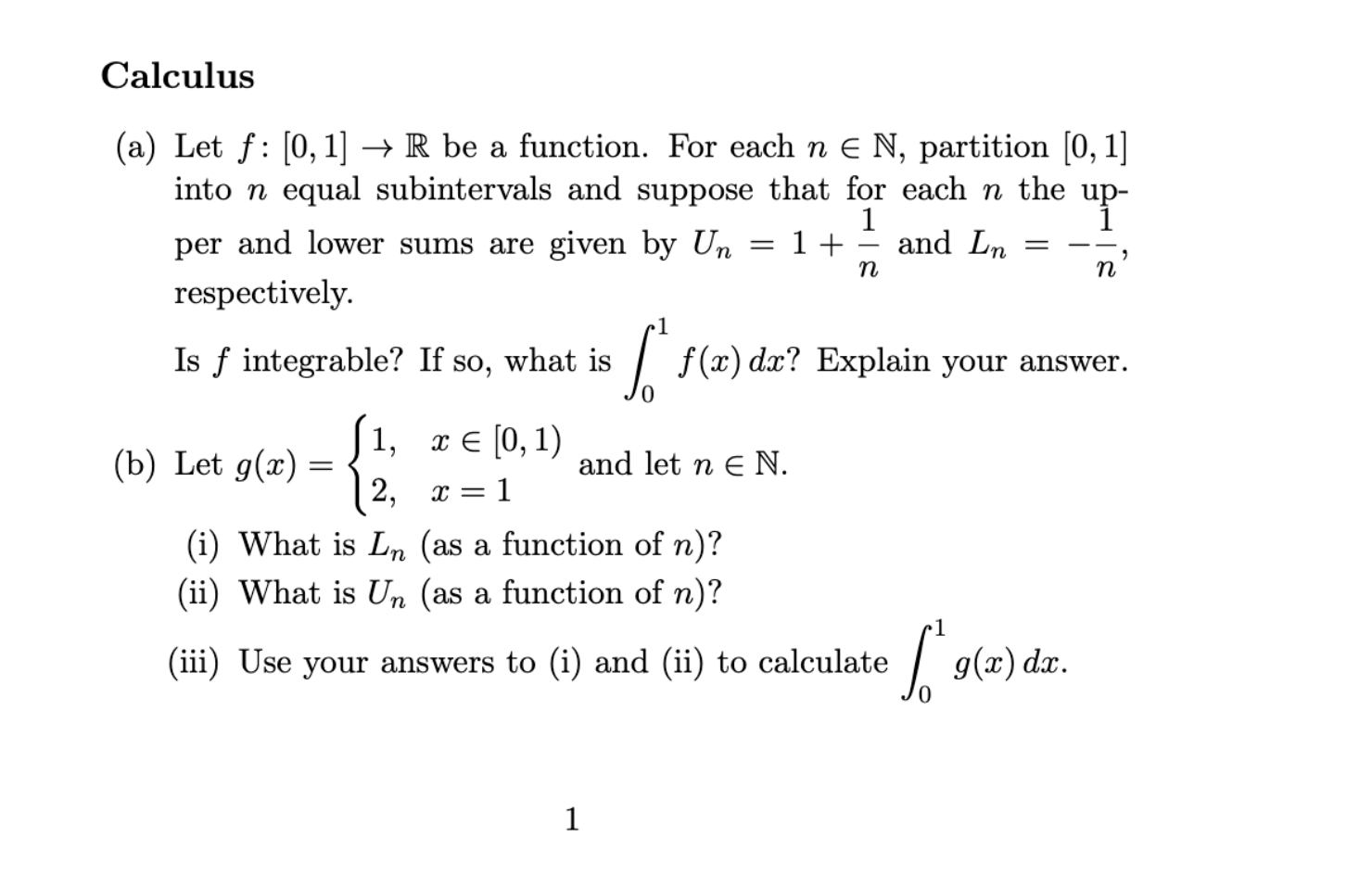 Solved Calculus A Let F [0 1] → R Be A Function For