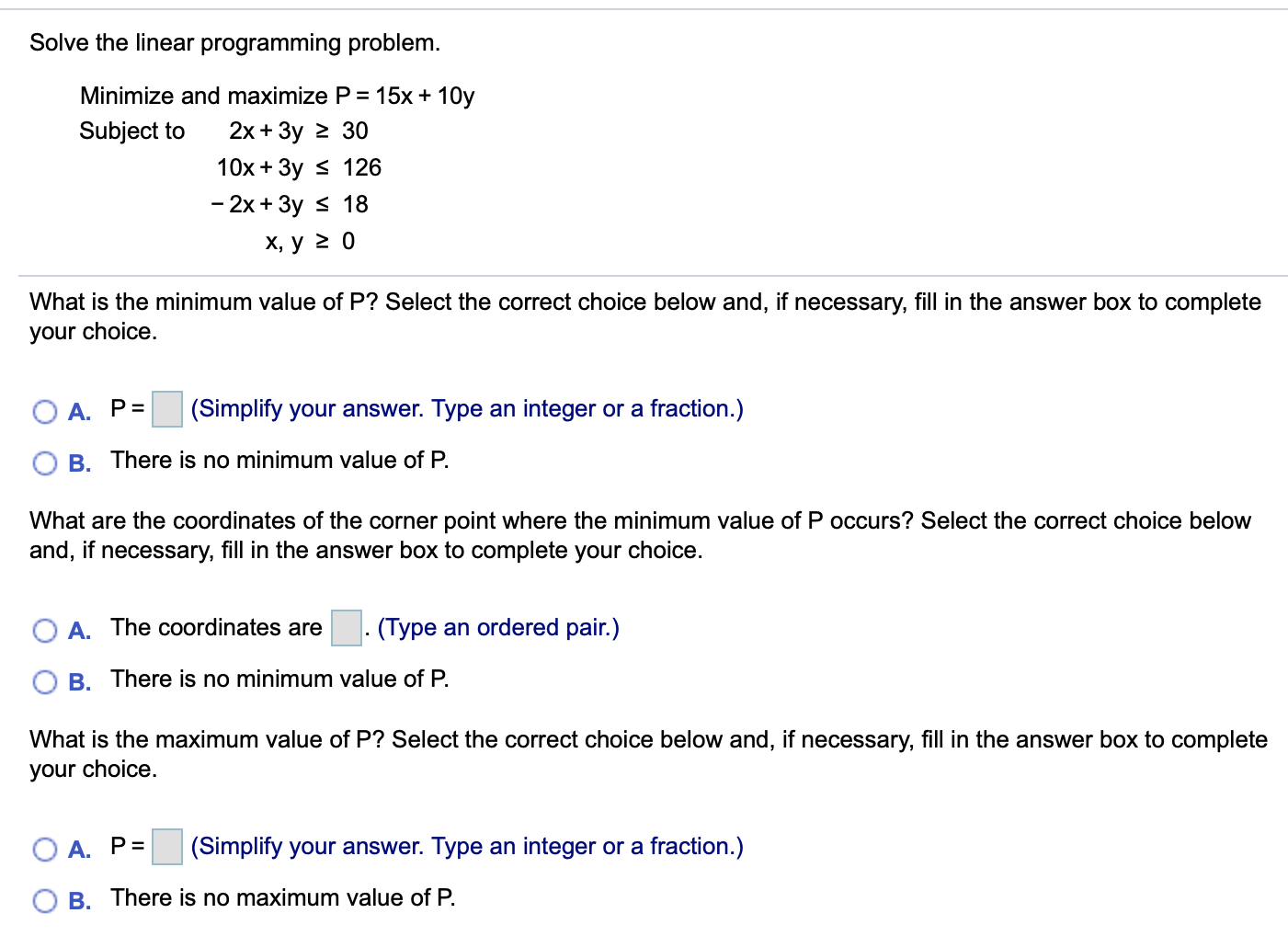 Solved Solve the linear programming problem. Minimize and | Chegg.com